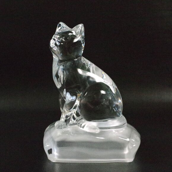 Vintage Art Glass Cat Cristal d'Arques Durand Kitten Paperweight, Cat figurine - Picture 2 of 6